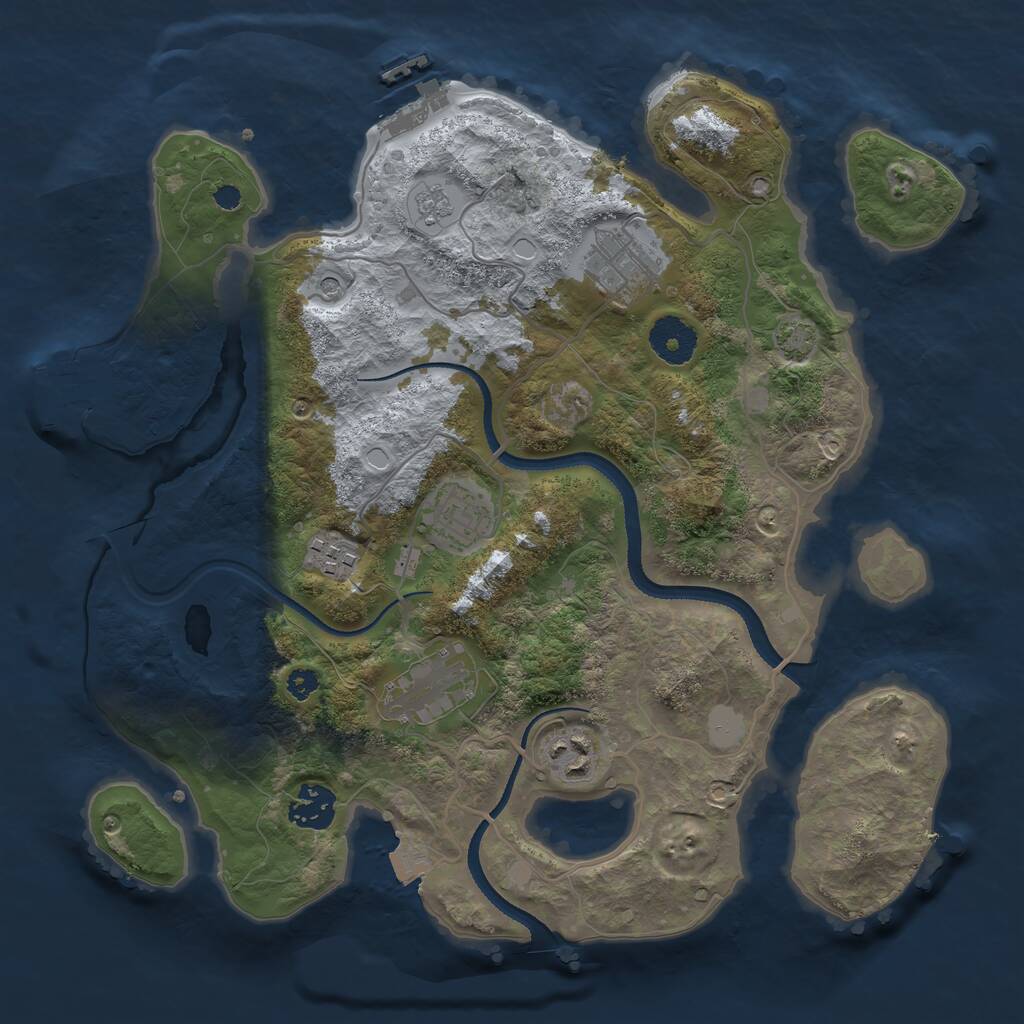 Rust Map: Procedural Map, Size: 3300, Seed: 267633467, 12 Monuments