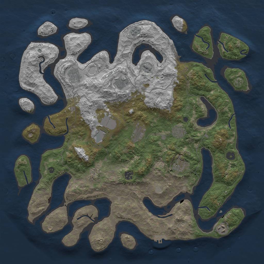 Rust Map: Procedural Map, Size: 4500, Seed: 62849676, 18 Monuments