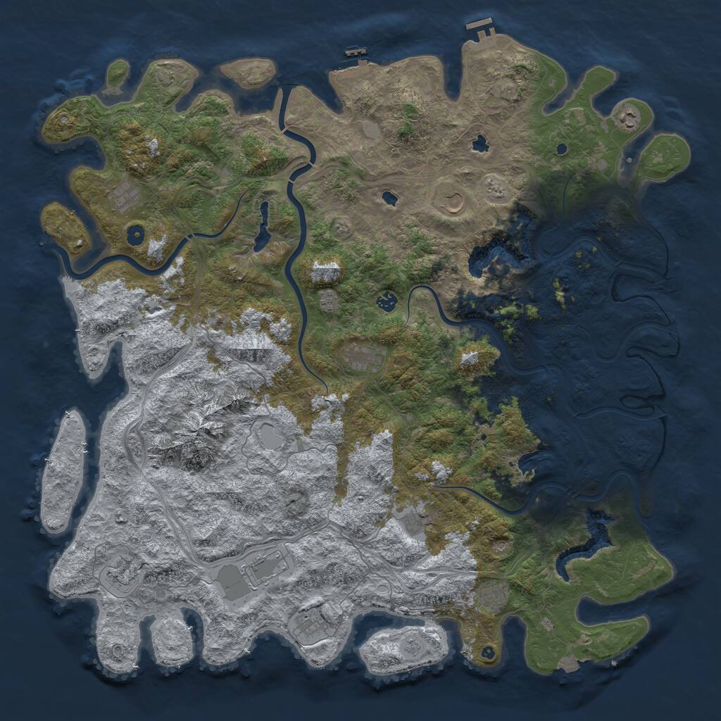 Rust Map: Procedural Map, Size: 5500, Seed: 154, 17 Monuments