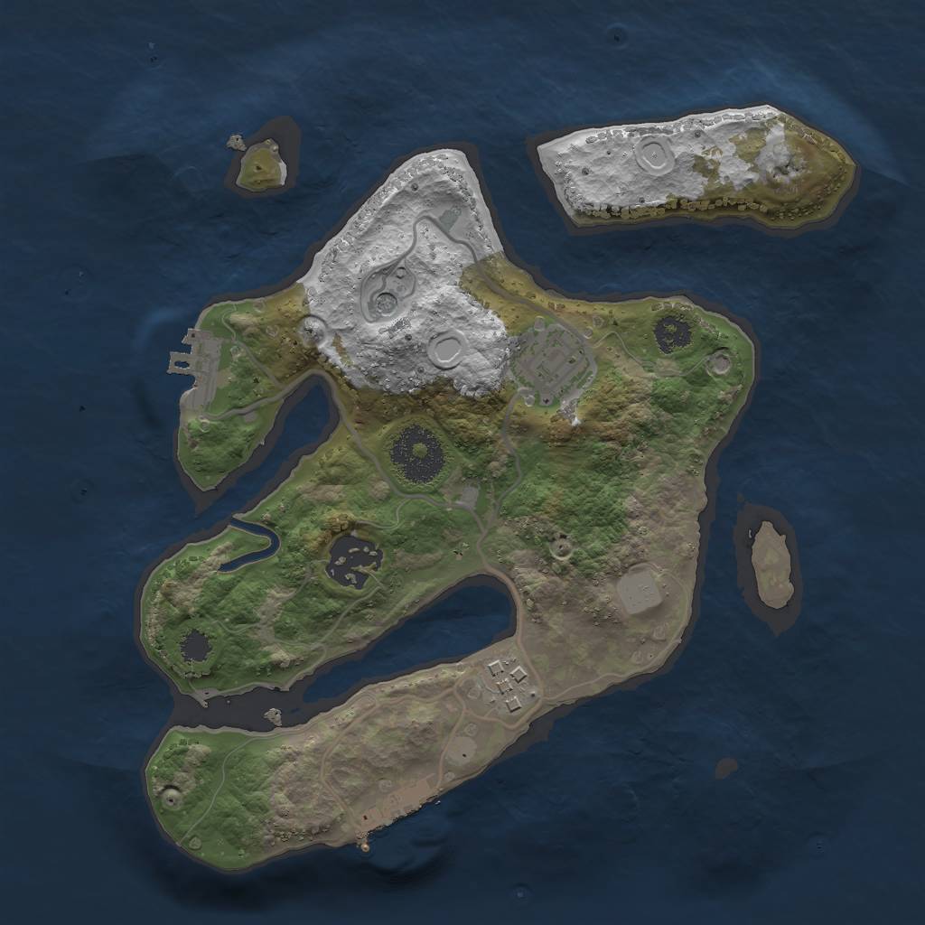 Rust Map: Procedural Map, Size: 2580, Seed: 35453635, 11 Monuments