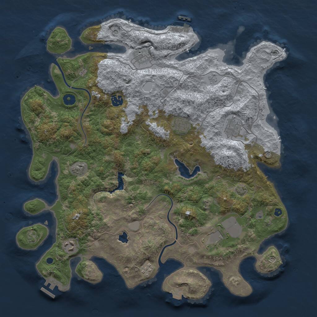 Rust Map: Procedural Map, Size: 4000, Seed: 337995, 13 Monuments
