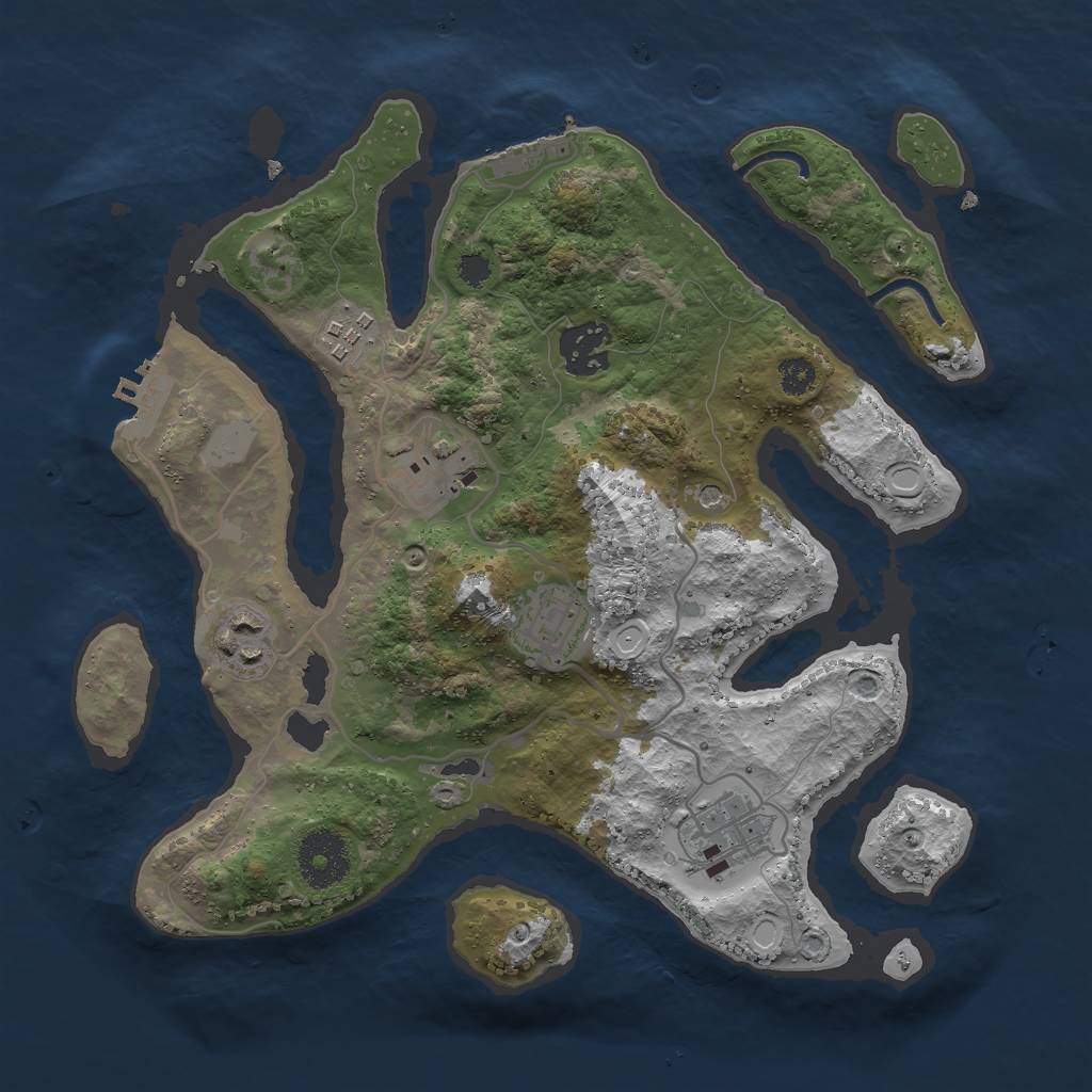 Rust Map: Procedural Map, Size: 3000, Seed: 4200, 14 Monuments