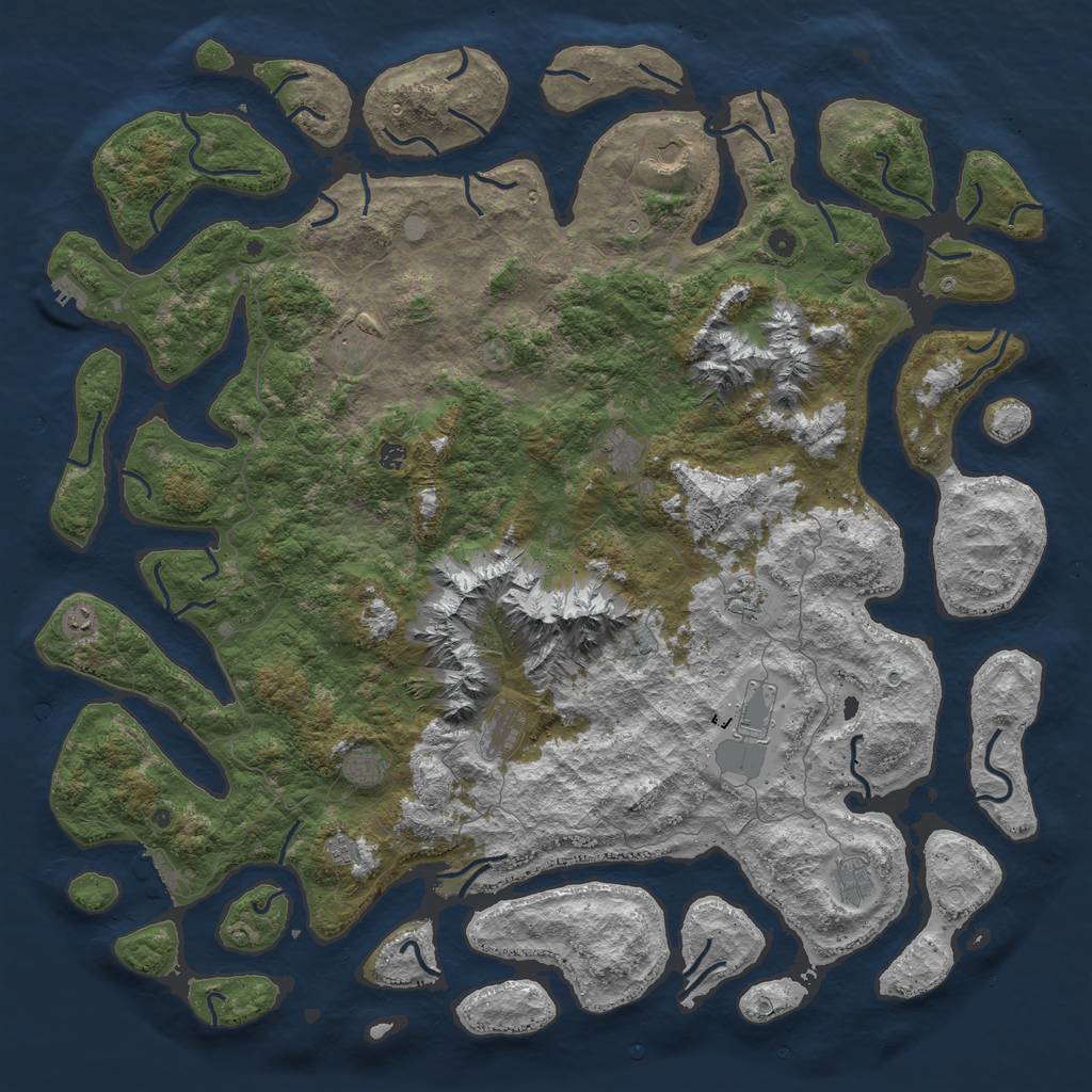 Rust Map: Procedural Map, Size: 6000, Seed: 1488374171, 19 Monuments