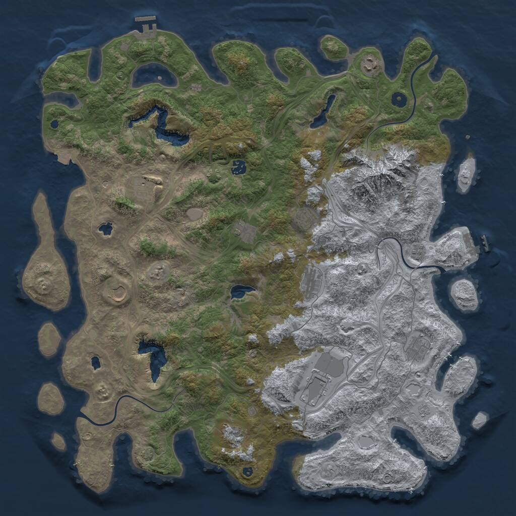 Rust Map: Procedural Map, Size: 5000, Seed: 11132021, 17 Monuments