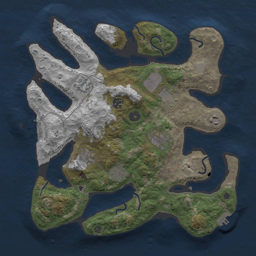 Rust Map: Procedural Map, Size: 3500, Seed: 73469422, 15 Monuments