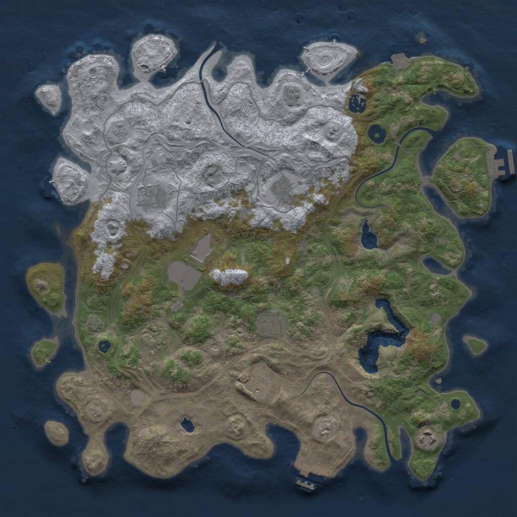 Rust Map: Procedural Map, Size: 4250, Seed: 2078436546, 15 Monuments