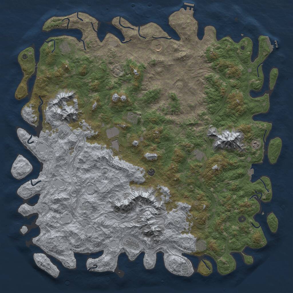 Rust Map: Procedural Map, Size: 6000, Seed: 55024, 17 Monuments