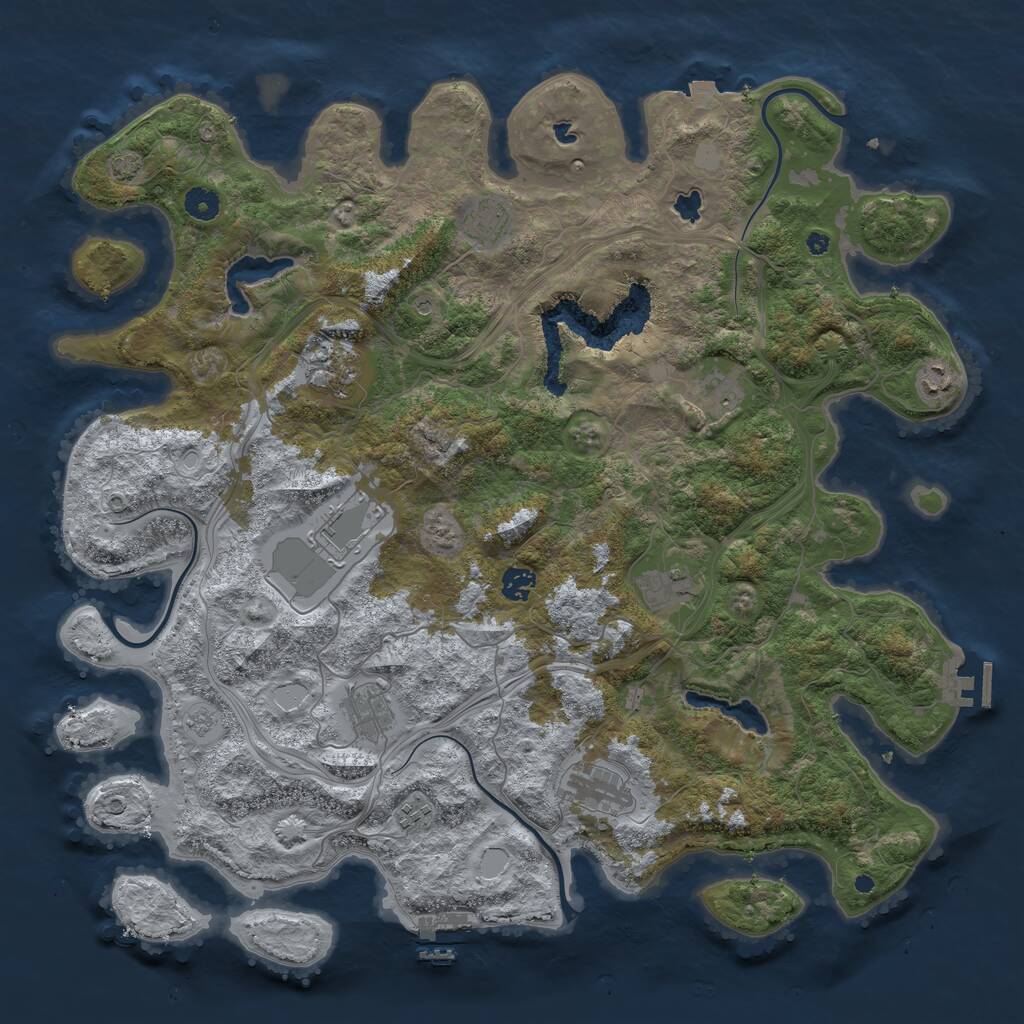 Rust Map: Procedural Map, Size: 4500, Seed: 456153, 16 Monuments