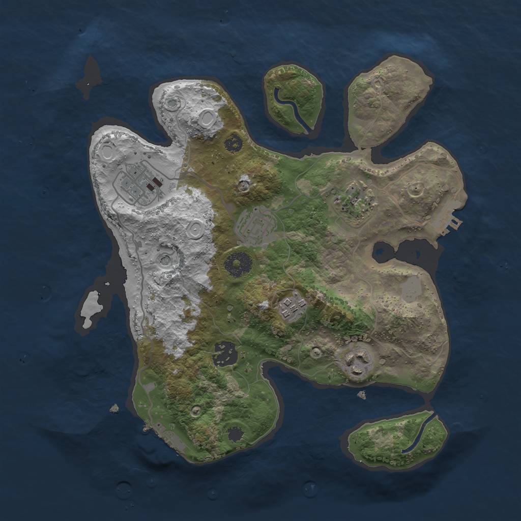 Rust Map: Procedural Map, Size: 3000, Seed: 2429220, 14 Monuments