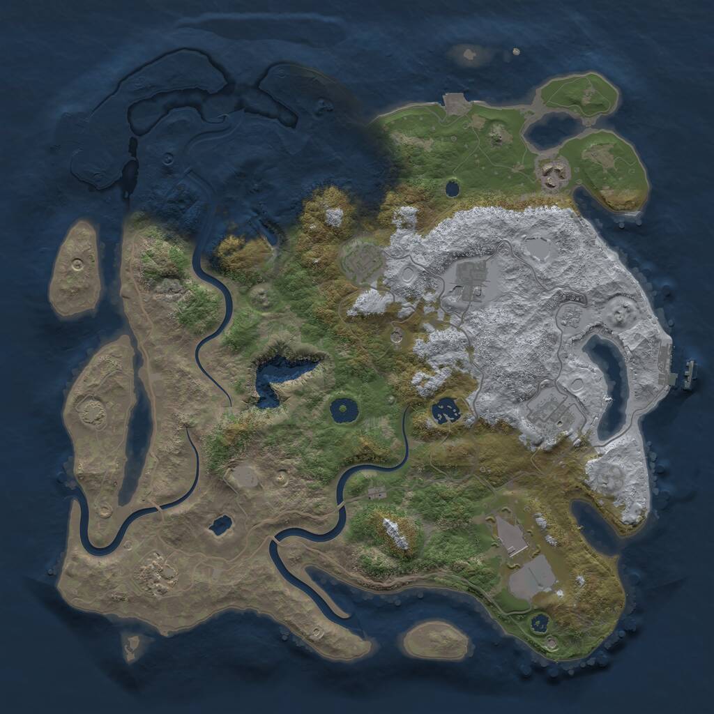 Rust Map: Procedural Map, Size: 4000, Seed: 42323, 13 Monuments
