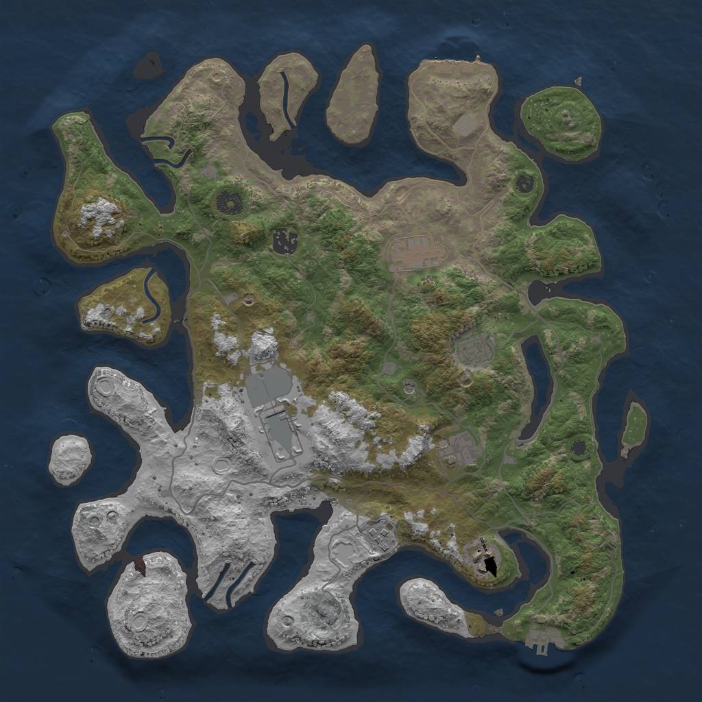 Rust Map: Procedural Map, Size: 4000, Seed: 977352, 15 Monuments