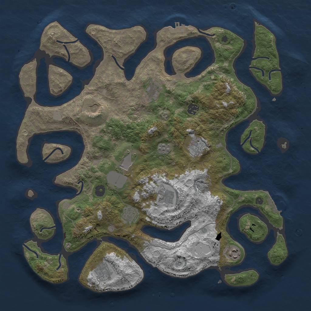 Rust Map: Procedural Map, Size: 4200, Seed: 98456238, 18 Monuments