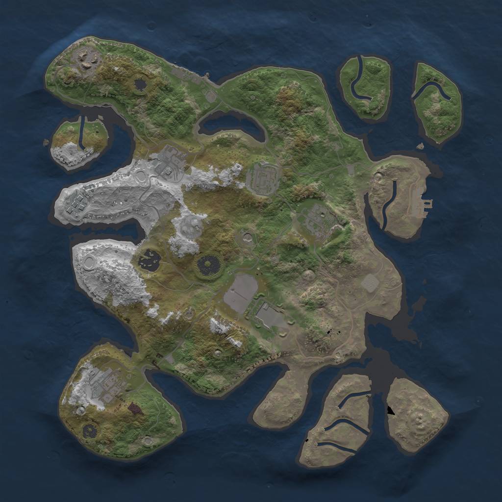 Rust Map: Procedural Map, Size: 3500, Seed: 1852732734, 16 Monuments