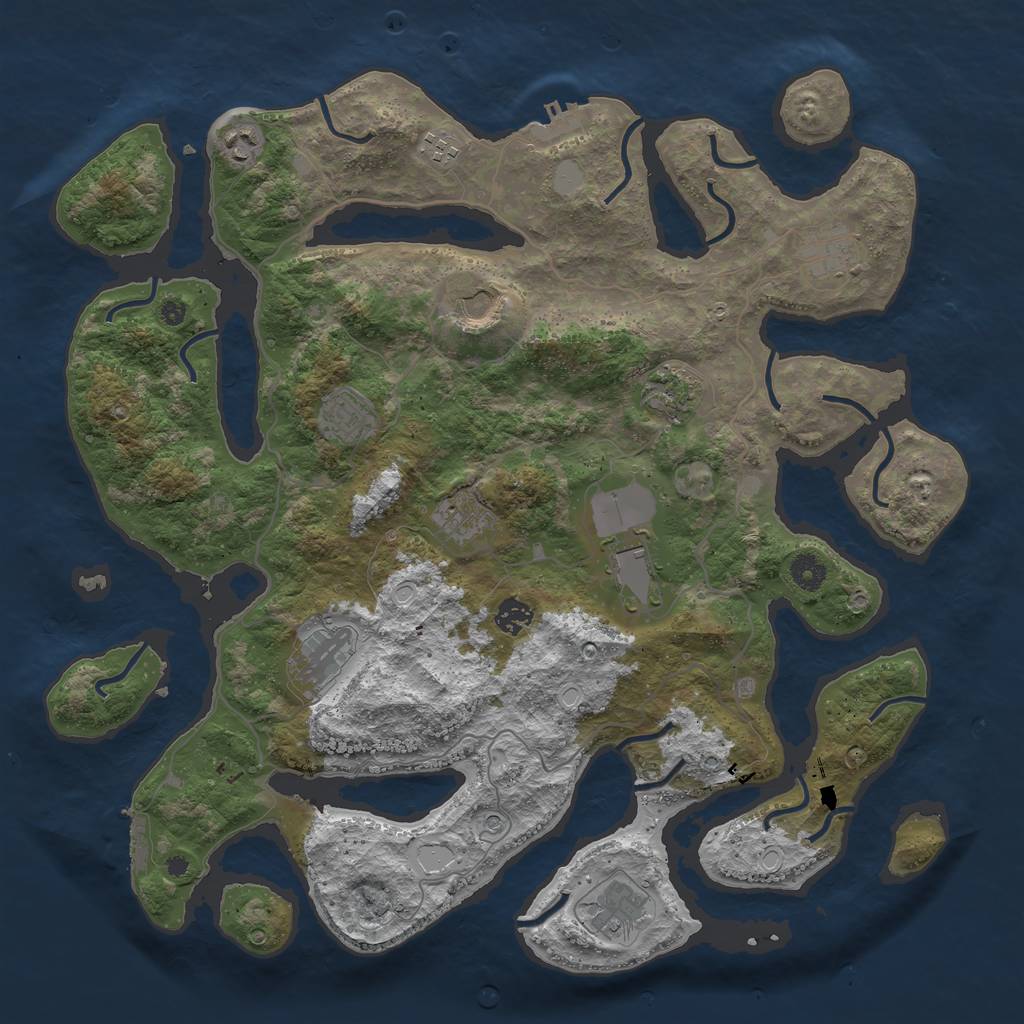 Rust Map: Procedural Map, Size: 4250, Seed: 918184392, 19 Monuments