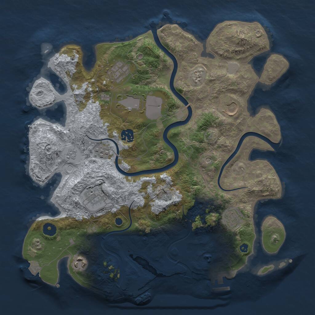 Rust Map: Procedural Map, Size: 3550, Seed: 419339, 14 Monuments