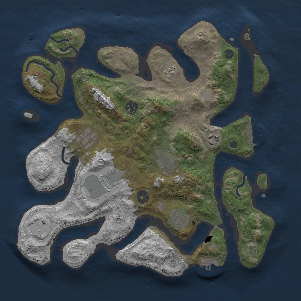 Rust Map: Procedural Map, Size: 3500, Seed: 1469513190, 15 Monuments