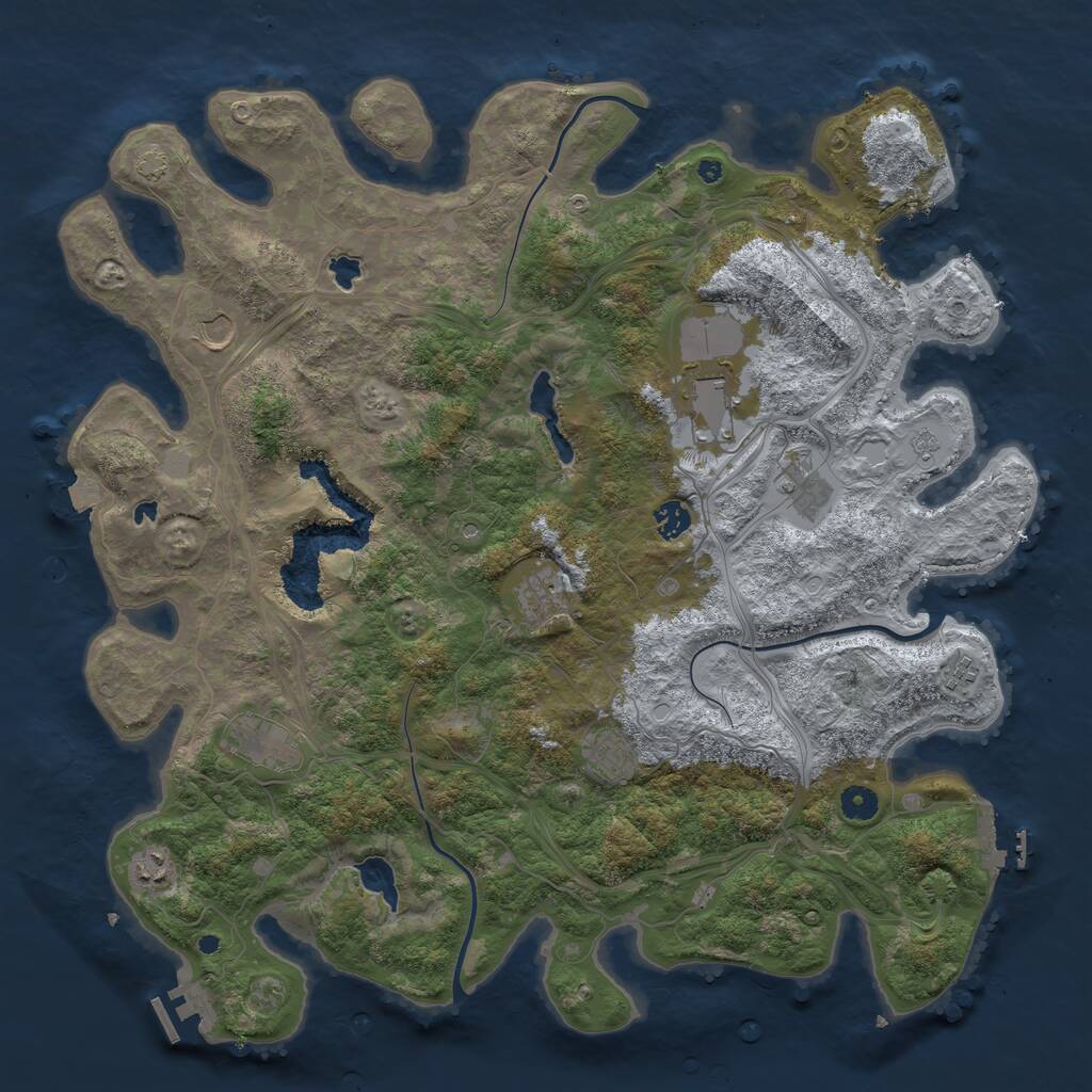 Rust Map: Procedural Map, Size: 4500, Seed: 1024, 15 Monuments