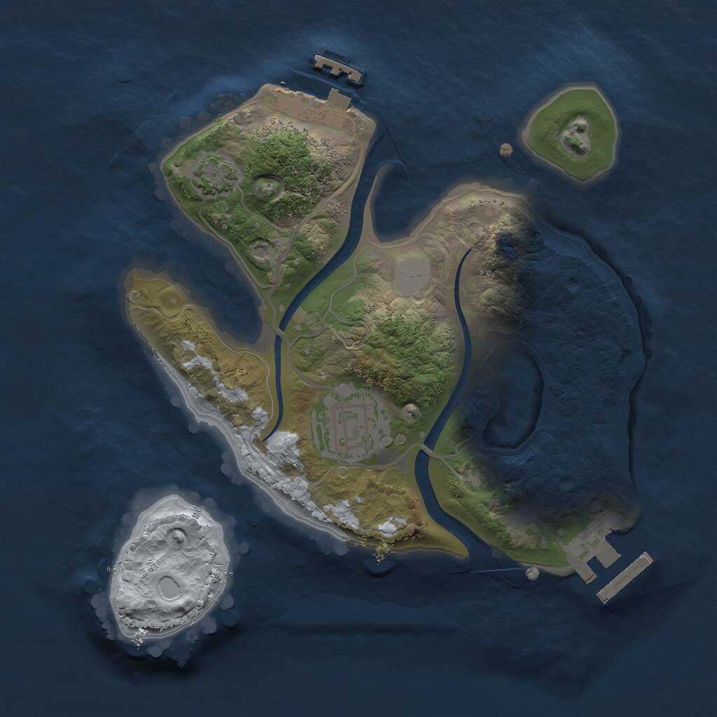 Rust Map: Procedural Map, Size: 2200, Seed: 101, 5 Monuments
