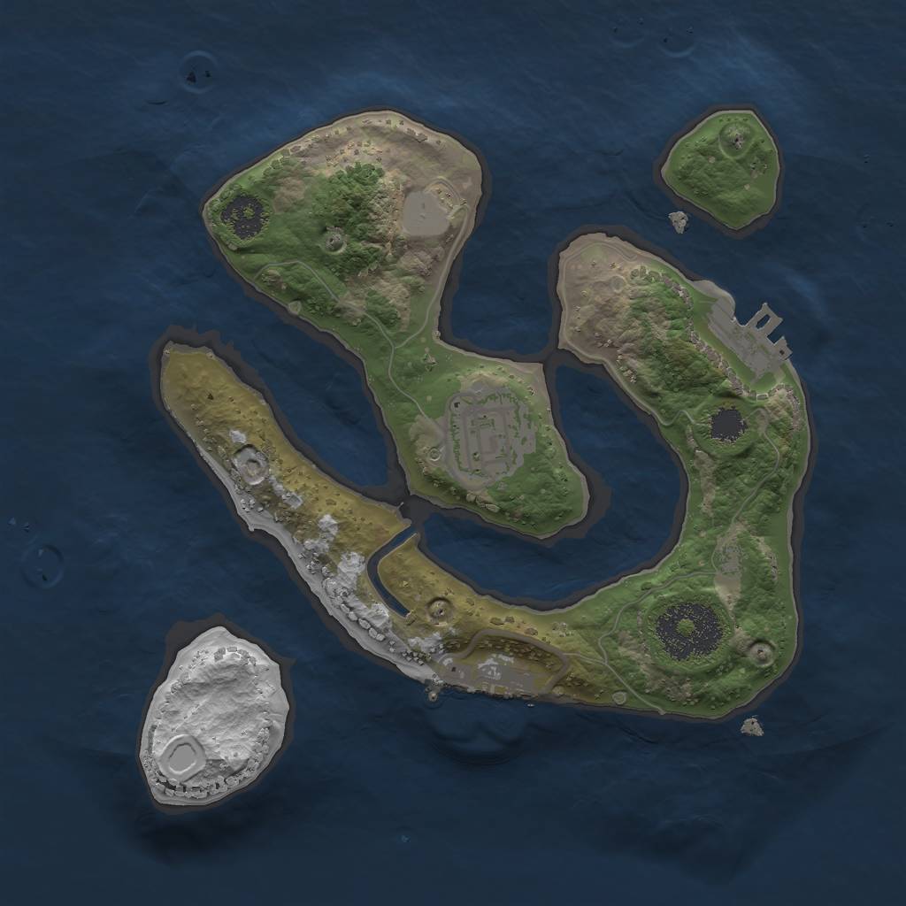 Rust Map: Procedural Map, Size: 2200, Seed: 101, 8 Monuments