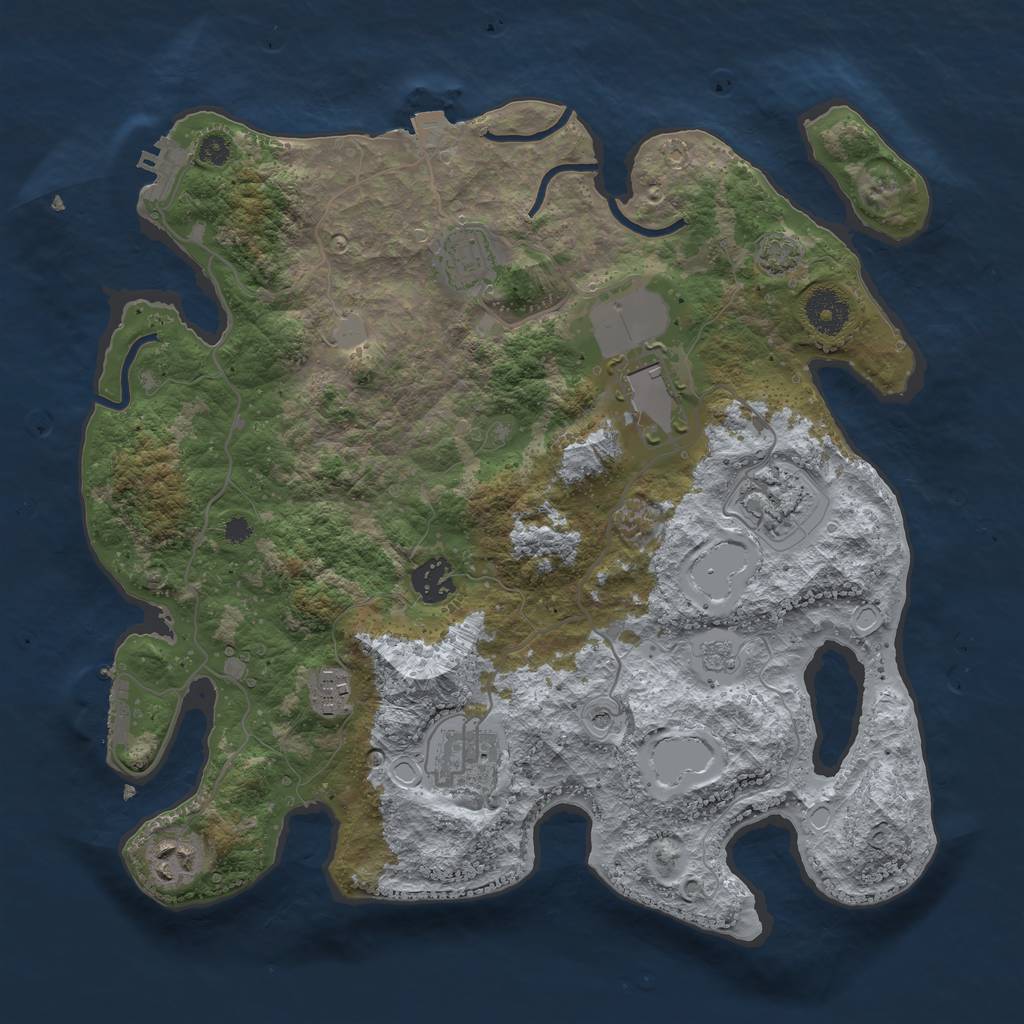 Rust Map: Procedural Map, Size: 3500, Seed: 295338325, 15 Monuments