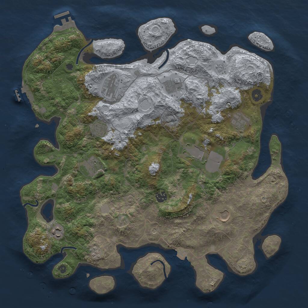 Rust Map: Procedural Map, Size: 4000, Seed: 86001552, 16 Monuments