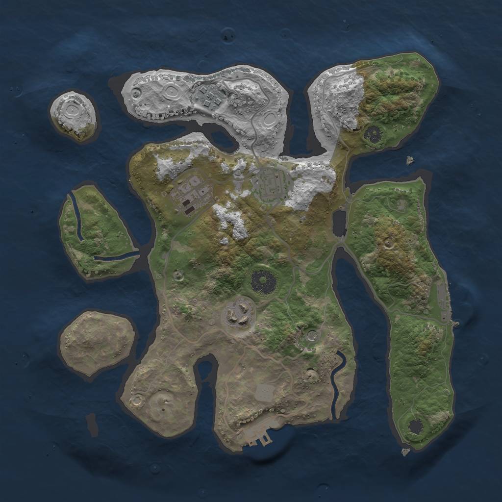 Rust Map: Procedural Map, Size: 3000, Seed: 75339, 12 Monuments