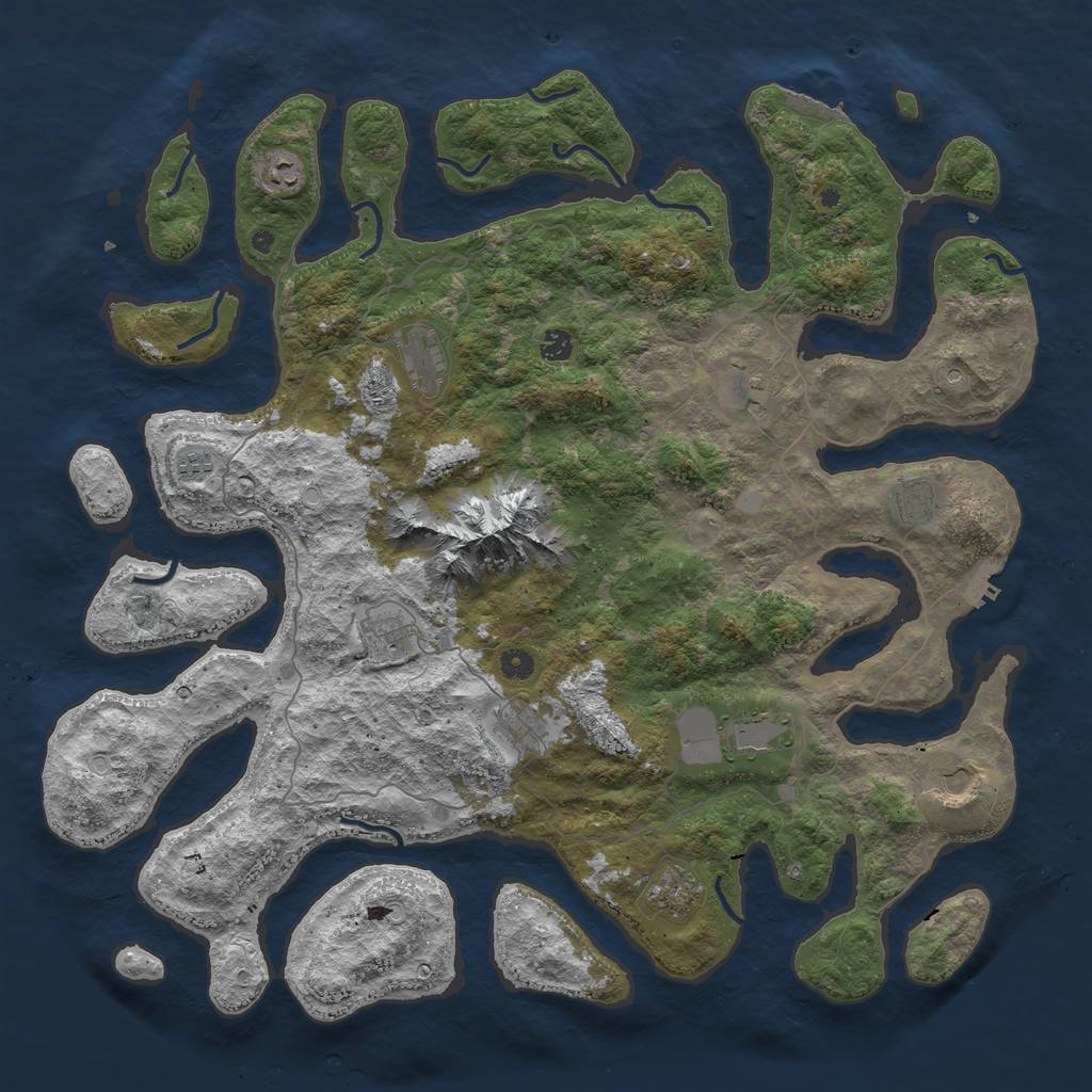 Rust Map: Procedural Map, Size: 5000, Seed: 1640677940, 19 Monuments