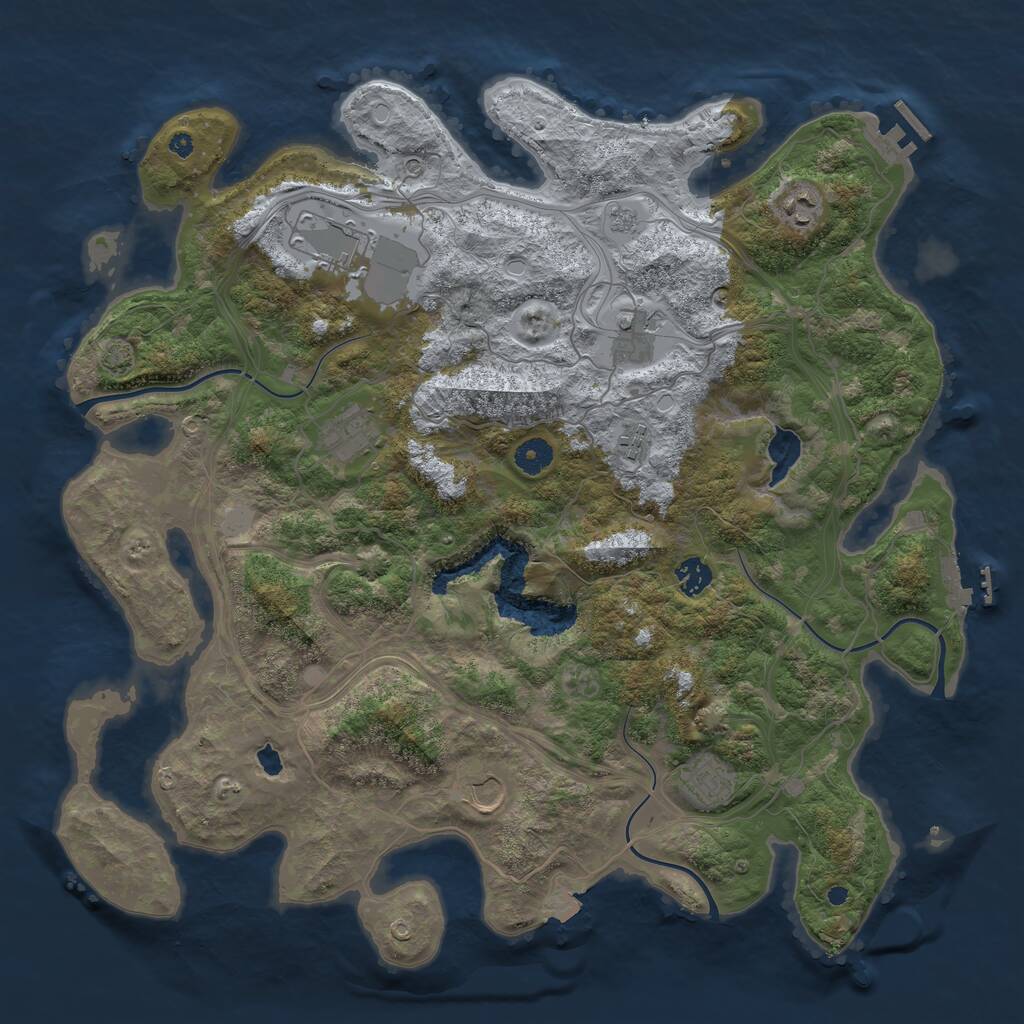 Rust Map: Procedural Map, Size: 4250, Seed: 64886587, 14 Monuments