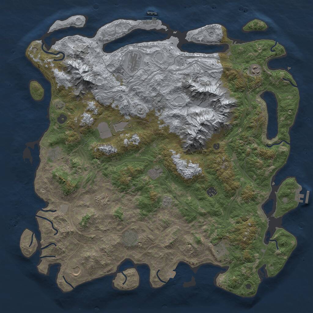 Rust Map: Procedural Map, Size: 5000, Seed: 99553, 17 Monuments