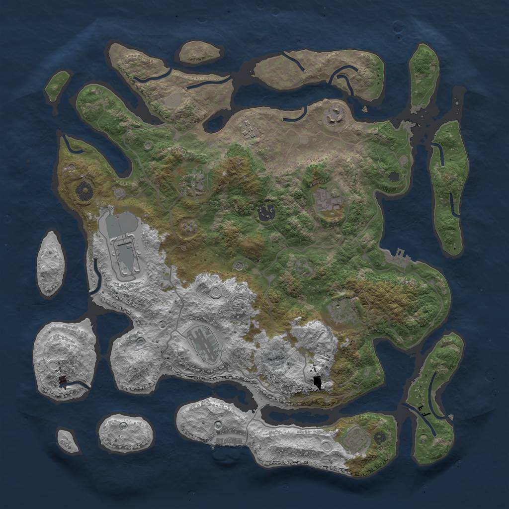 Rust Map: Procedural Map, Size: 4250, Seed: 528672309, 17 Monuments