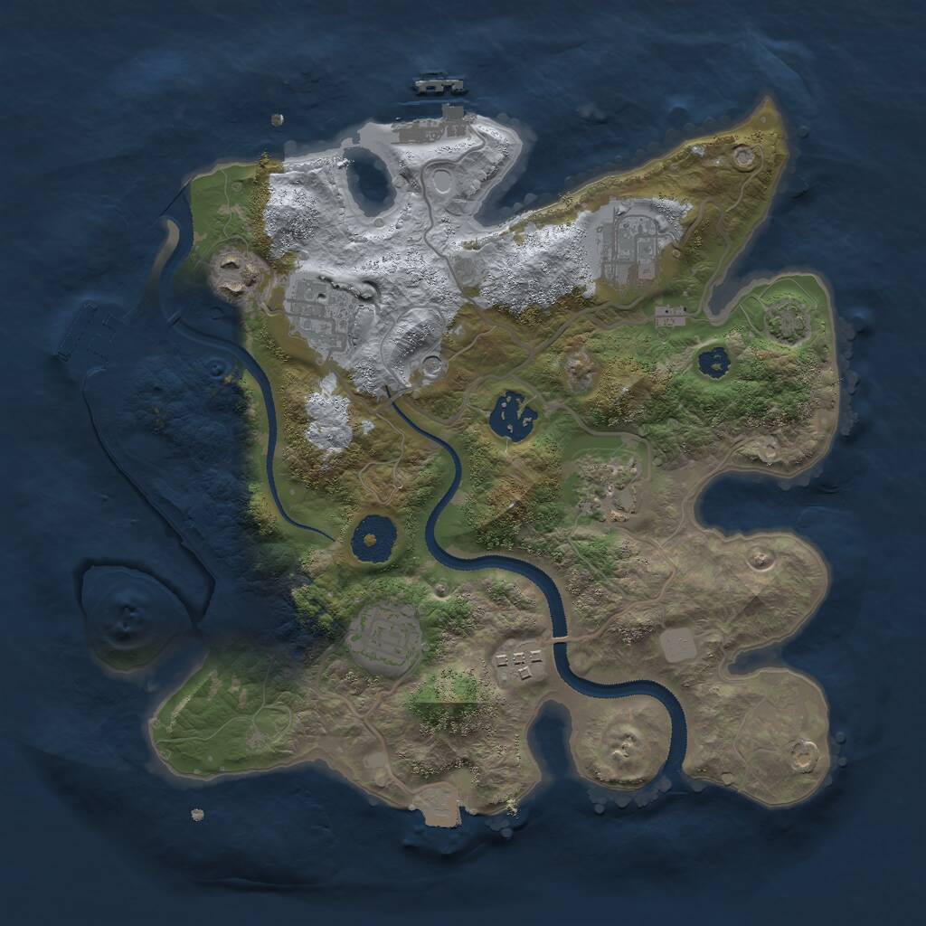 Rust Map: Procedural Map, Size: 3000, Seed: 276519846, 12 Monuments