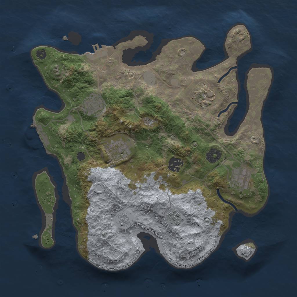 Rust Map: Procedural Map, Size: 3000, Seed: 644346, 13 Monuments