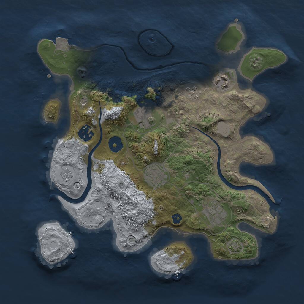 Rust Map: Procedural Map, Size: 3000, Seed: 823021456, 10 Monuments