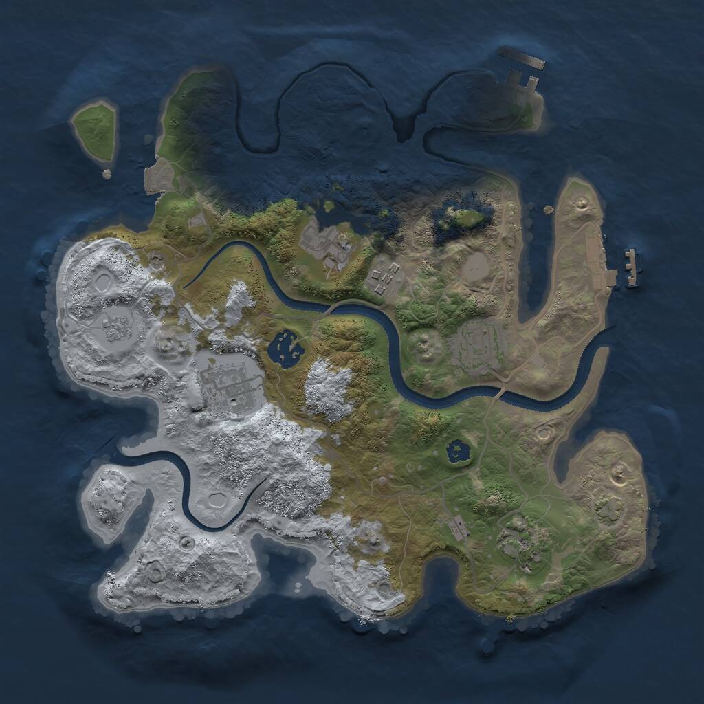 Rust Map: Procedural Map, Size: 3000, Seed: 801634, 12 Monuments