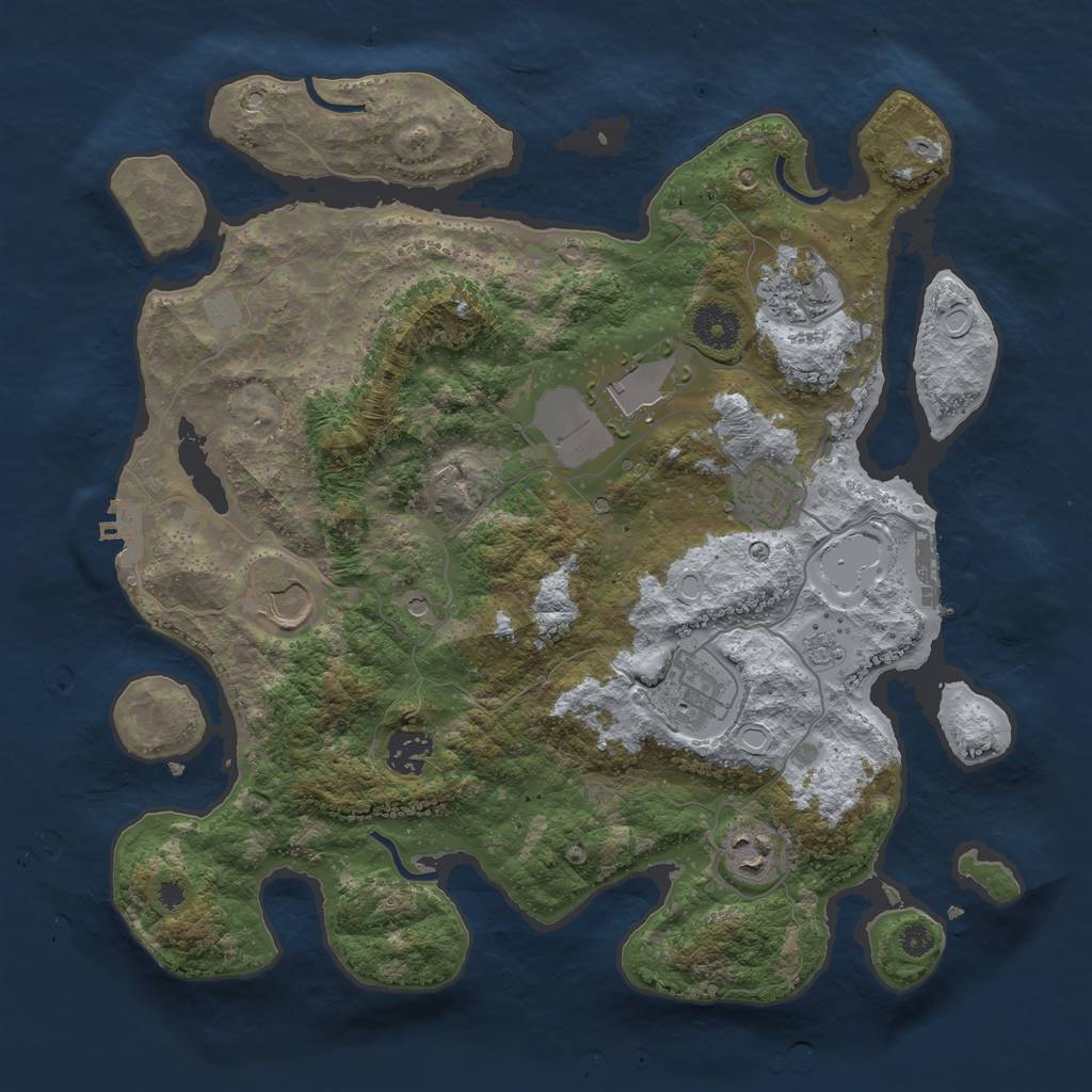 Rust Map: Procedural Map, Size: 3550, Seed: 920568, 14 Monuments