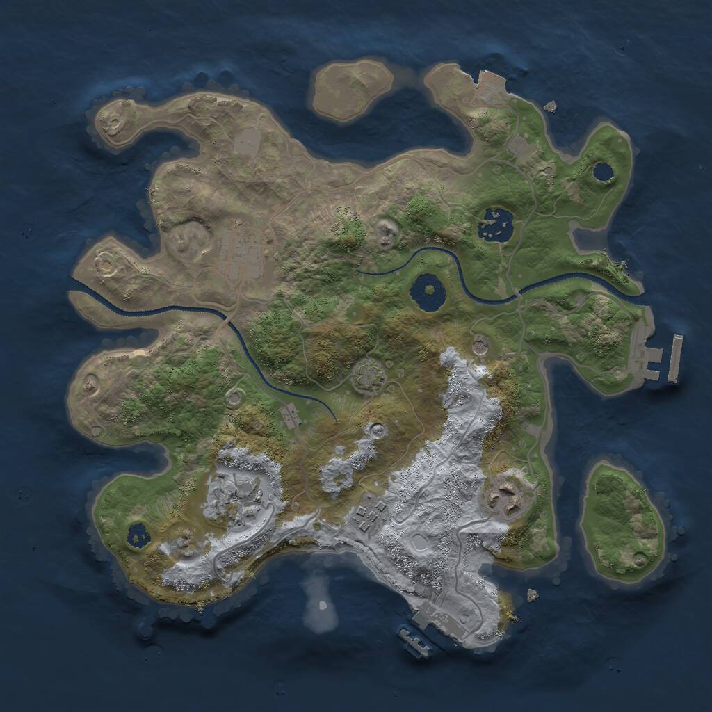 Rust Map: Procedural Map, Size: 3000, Seed: 527092, 10 Monuments