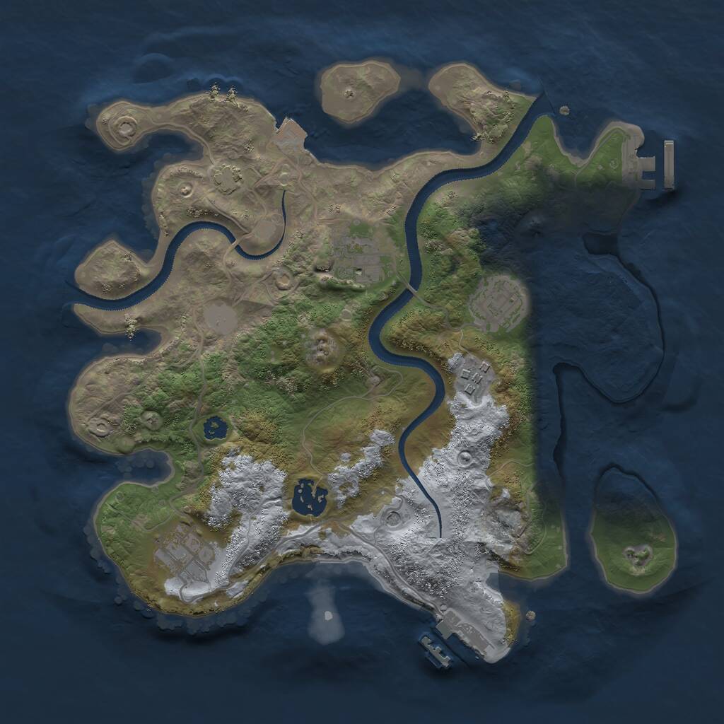 Rust Map: Procedural Map, Size: 3000, Seed: 527092, 10 Monuments
