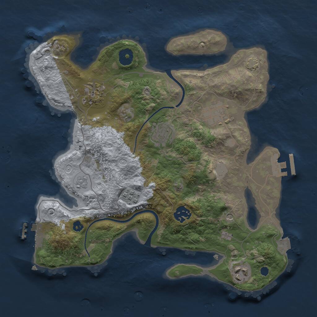 Rust Map: Procedural Map, Size: 3000, Seed: 1664845031, 12 Monuments