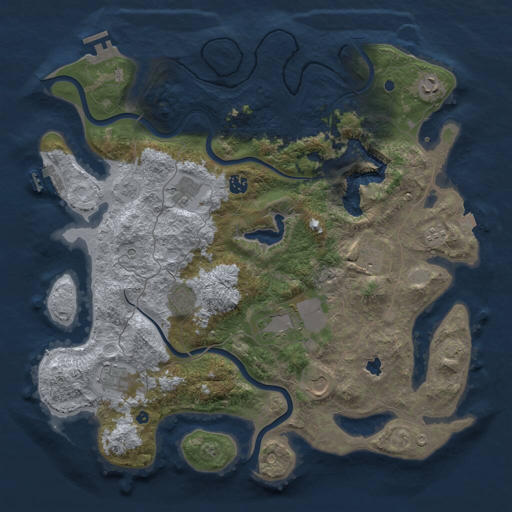 Rust Map: Procedural Map, Size: 4000, Seed: 851793, 15 Monuments