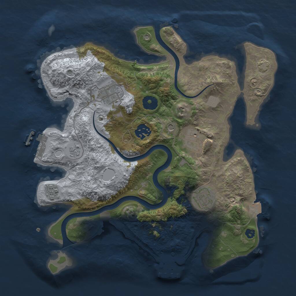 Rust Map: Procedural Map, Size: 3000, Seed: 616725, 11 Monuments