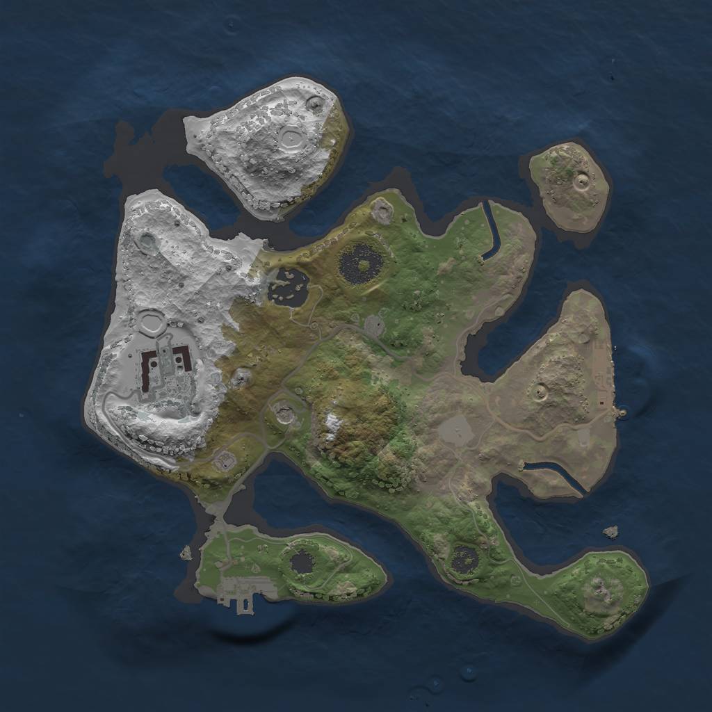 Rust Map: Procedural Map, Size: 2600, Seed: 42, 10 Monuments