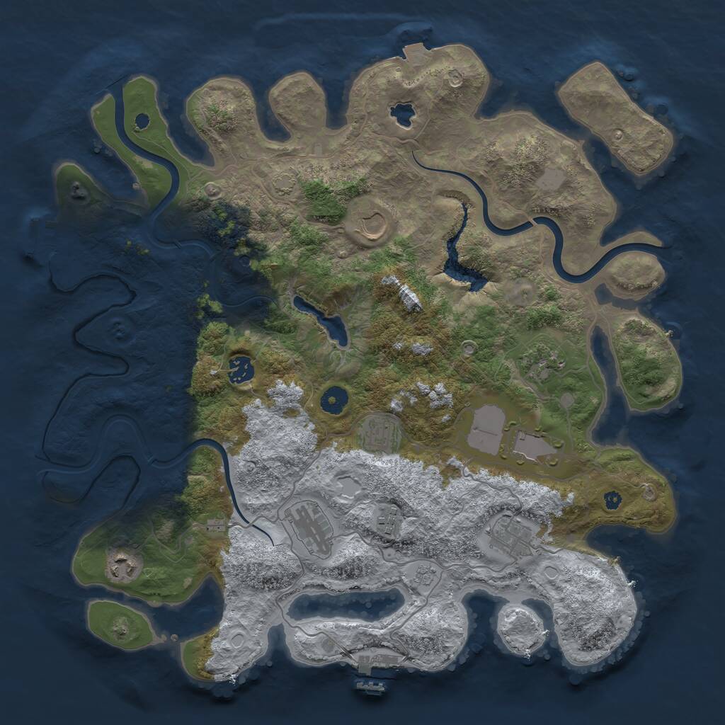 Rust Map: Procedural Map, Size: 4000, Seed: 755972, 15 Monuments