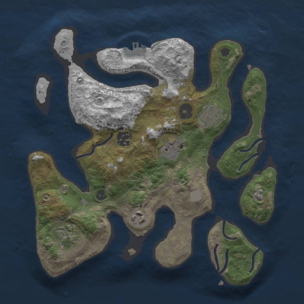 Rust Map: Procedural Map, Size: 3000, Seed: 604920, 12 Monuments