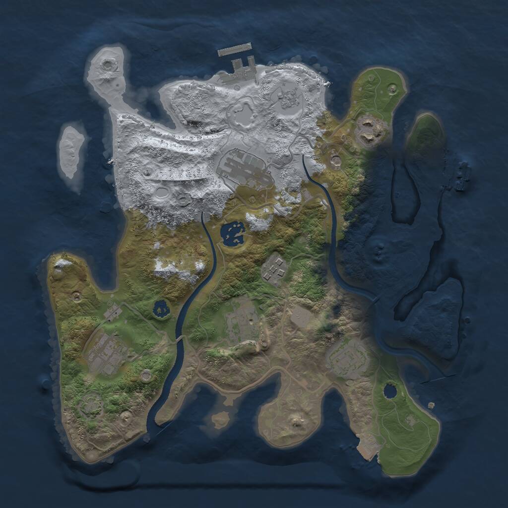 Rust Map: Procedural Map, Size: 3000, Seed: 604920, 13 Monuments