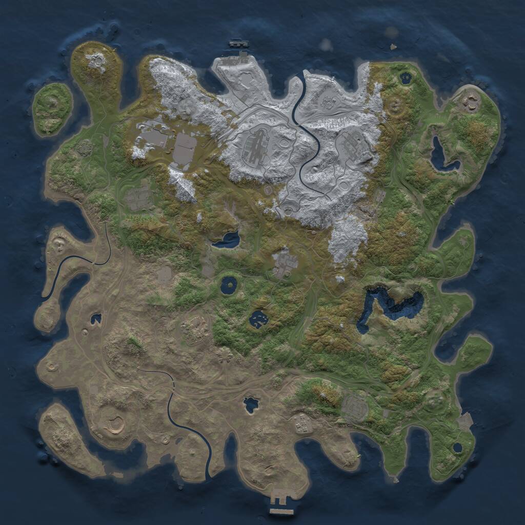 Rust Map: Procedural Map, Size: 4500, Seed: 1087335483, 17 Monuments