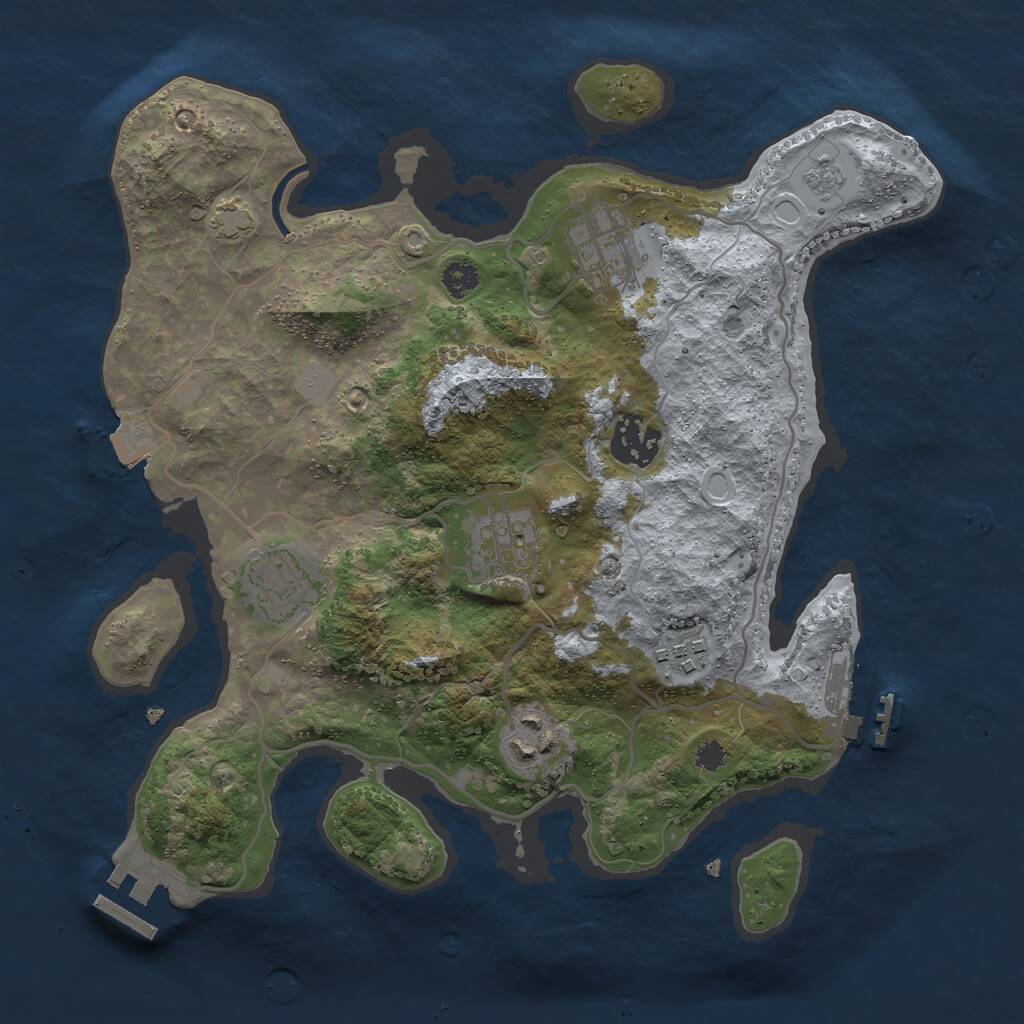 Rust Map: Procedural Map, Size: 3000, Seed: 457249, 11 Monuments