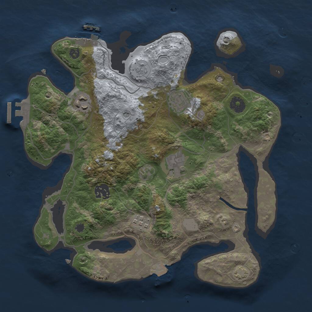 Rust Map: Procedural Map, Size: 3000, Seed: 591557, 11 Monuments