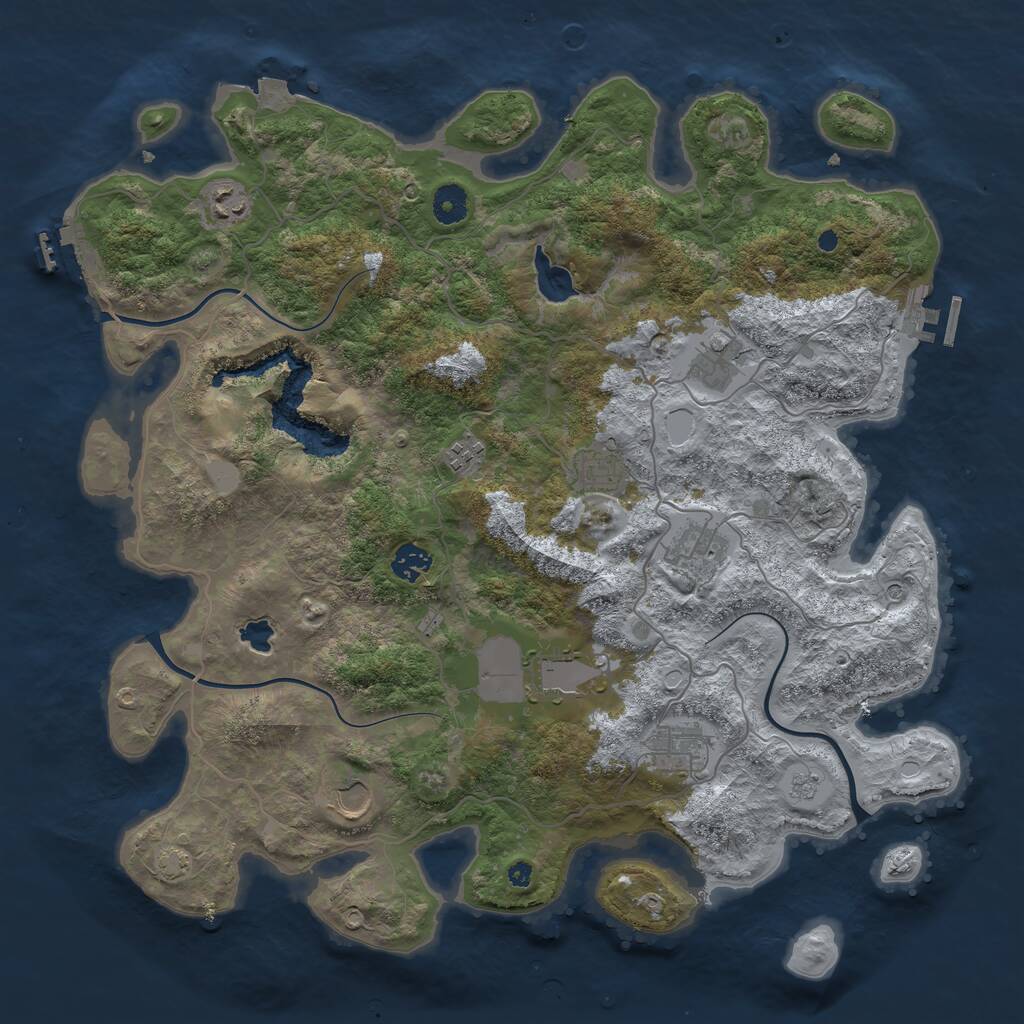 Rust Map: Procedural Map, Size: 4096, Seed: 277431703, 15 Monuments