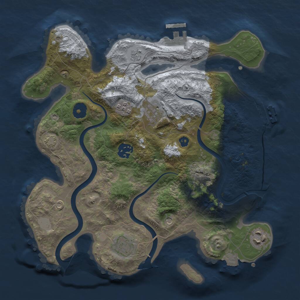 Rust Map: Procedural Map, Size: 3000, Seed: 198995, 11 Monuments