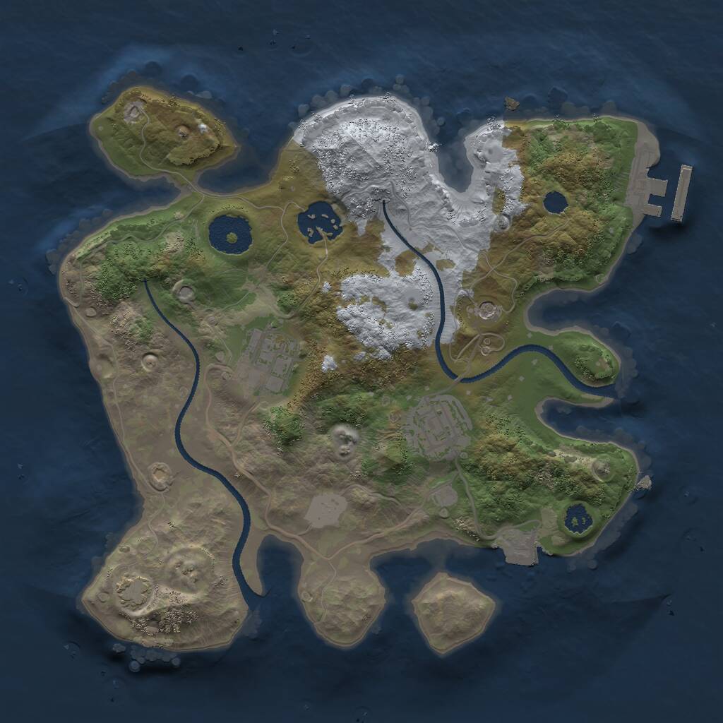 Rust Map: Procedural Map, Size: 2600, Seed: 1831431510, 7 Monuments